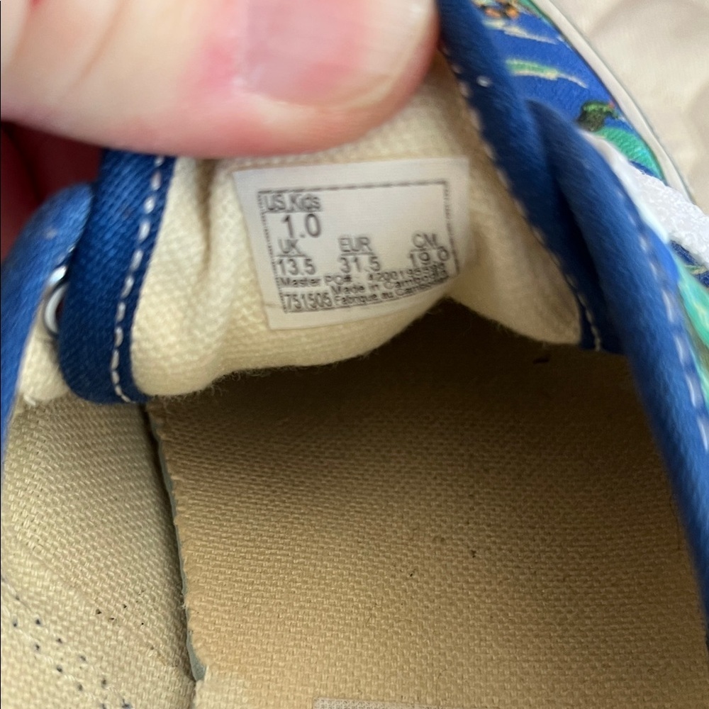 Vans Kids Vibrant Blue Jungle Sneakers Size 1 - Picture 6 of 6